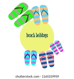 Beach shoes beach holiday vector background