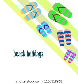 Beach shoes beach holiday vector background