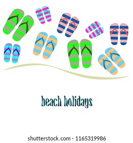 Beach shoes beach holiday vector background