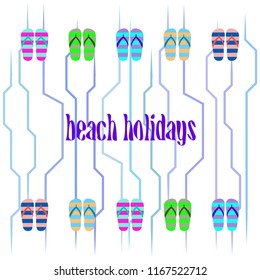 Beach shoes beach holiday vector background