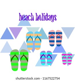 Beach shoes beach holiday vector background