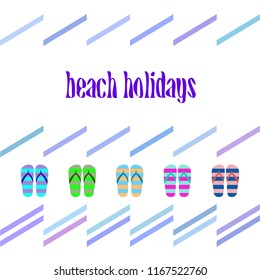 Beach shoes beach holiday vector background