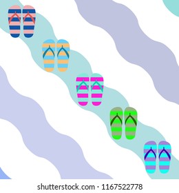 Beach shoes beach holiday vector background