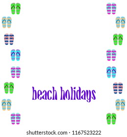 Beach shoes beach holiday vector background