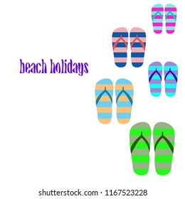 Beach shoes beach holiday vector background