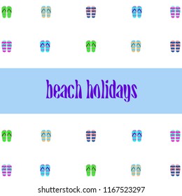 Beach shoes beach holiday vector background