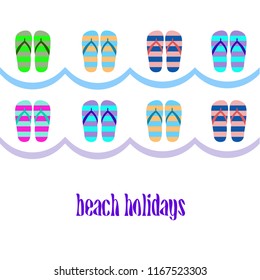 Beach shoes beach holiday vector background