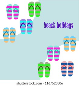 Beach shoes beach holiday vector background