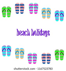 Beach shoes beach holiday vector background