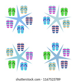 Beach shoes beach holiday vector background Beach shoes beach holiday vector background