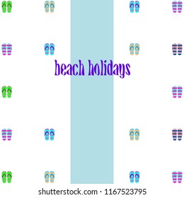 Beach shoes beach holiday vector background