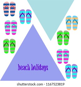 Beach shoes beach holiday vector background