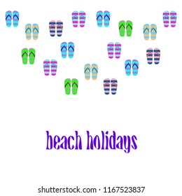 Beach shoes beach holiday vector background