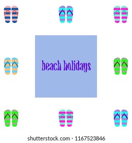 Beach shoes beach holiday vector background