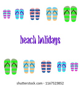 Beach shoes beach holiday vector background