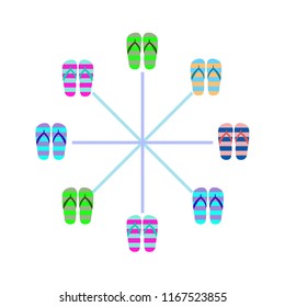 Beach shoes beach holiday vector background