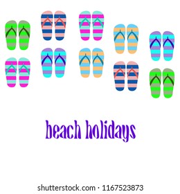 Beach shoes beach holiday vector background
