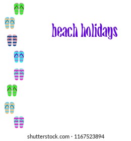 Beach shoes beach holiday vector background