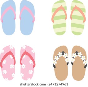 Beach Shoes Illustration,collection of sandals