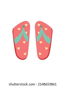 Strandschuhe einzeln auf weißem Hintergrund. Hausschuhe. Schwimmen. Sommer und Urlaub. Vektorgrafik