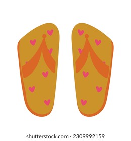 Beach shoes isolated on white background. Slippers. Swimming. Summer and vacation. Vector illustration