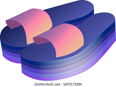 beach shoes vector illustration isolated on white background