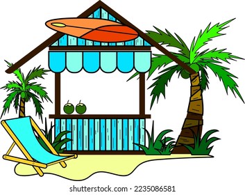 beach shop coconut shop fruit shop vector