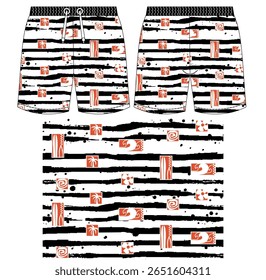 Ilustração de vetor abstrata de design curto da praia