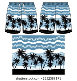 Ilustração do vetor do projeto curto da praia 