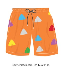 Beach short, summer short vector in cartoon style. Summer element.  Flat vector isolated on white background.