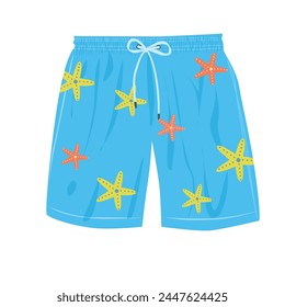 Beach short, summer short vector in cartoon style. Summer element.  Flat vector isolated on white background.