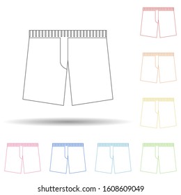 Beach shorts flat in multi color style icon. Simple thin line, outline vector of Summer icons for ui and ux, website or mobile application