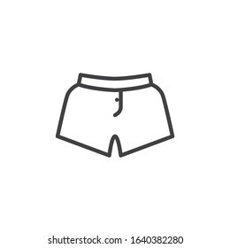 Beach Shorts line icon. linear style sign for mobile concept and web design. Swim Shorts outline vector icon. Symbol, logo illustration. Vector graphics