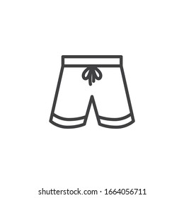 Beach shorts line icon. linear style sign for mobile concept and web design. Men's shorts outline vector icon. Summer clothing symbol, logo illustration. Vector graphics