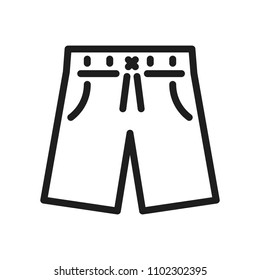 Beach shorts thin line icon. Vector simple illustration. Summer beach men apparel