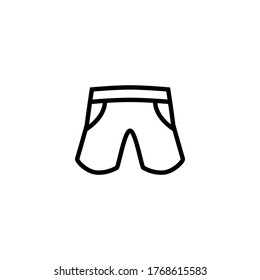 Beach shorts vector icon in black line style icon, style isolated on white background