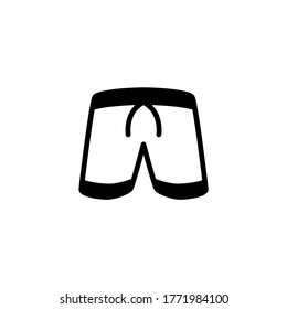 Beach shorts vector icon in black flat glyph, filled style isolated on white background