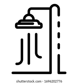 Icono de ducha de playa. Contorno de la ducha vectorial de la playa icono de diseño web aislado en fondo blanco
