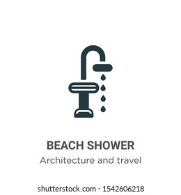 Beach shower vector icon on white background. Flat vector beach shower icon symbol sign from modern architecture and travel collection for mobile concept and web apps design.