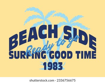 beach side theme vintage print design, for t-shirt print and other uses