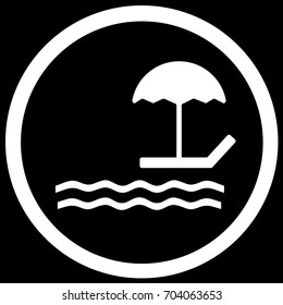 Beach Sign Black. Vector.