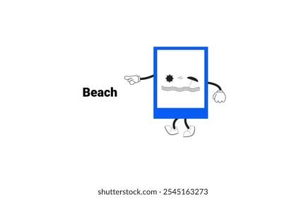 Beach sign graphic vector illustration with cartoon characters. Graphic design is suitable for children's education, story books, or traffic safety materials. vector illustration