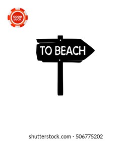 To Beach Sign Icon