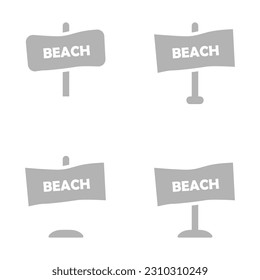 beach sign icon, vector illustration