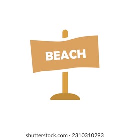 beach sign icon, vector illustration
