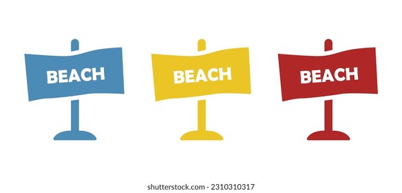 beach sign icon, vector illustration
