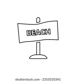 beach sign icon, vector illustration