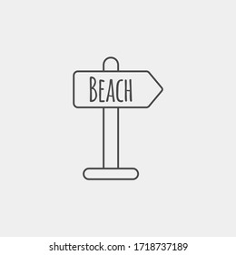 Beach sign post vector icon sign symbol