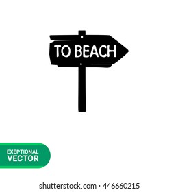 To beach sign simple icon