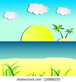 beach simple illustration